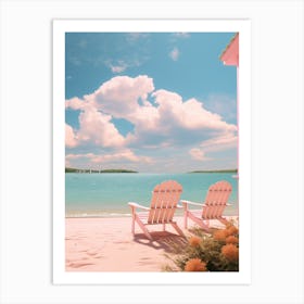 Jonesport Beach Maine Turquoise And Pink Tones 2 Art Print