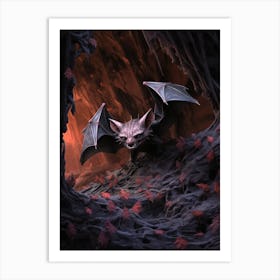 Blyths Horseshoe Bat Painting 1 Art Print