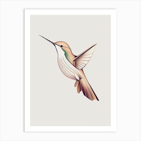 Calliope Hummingbird Retro Minimal Art Print