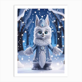 A Bubo The Silver Fox Like Creature From Old European Folklore Strikes A Festive Pose In The Middl (4) Art Print