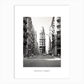 Poster Of Barcelona, Spain, Photography In Black And White 4 Art Print