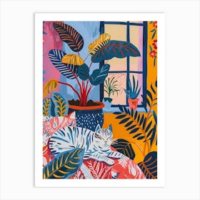 Matisse Inspired, Cat In The Window, Fauvism Style 1 Art Print
