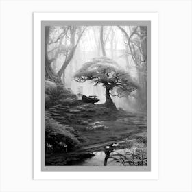 Black And White Forest Art Print