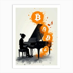 Bitcoin Piano Art Print