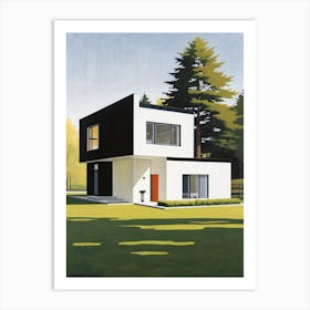 Minimalist Modern House Illustration (17) Art Print