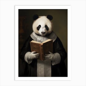 Panda Bear Reading A Book 1 Art Print