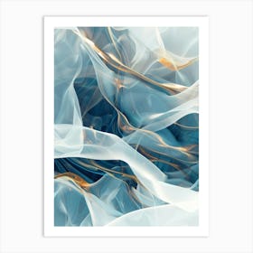 Abstract Blue And Gold 14 Art Print