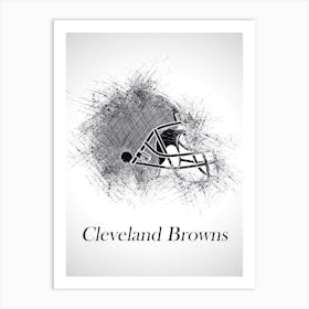 Cleveland Browns Sketch Drawing Art Print