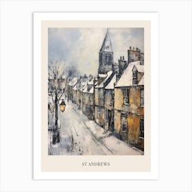 Vintage Winter Painting Poster St Andrews United Kingdom 2 Art Print