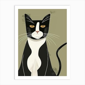 Black And White Cat 19 Art Print