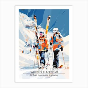 Whistler Blackcomb   British Columbia Canada, Ski Resort Poster Illustration 0 Art Print