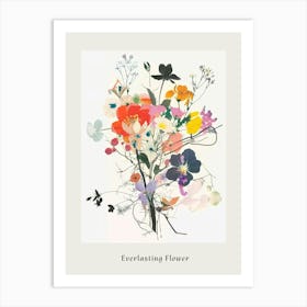 Everlasting Flower 2 Collage Flower Bouquet Poster Art Print