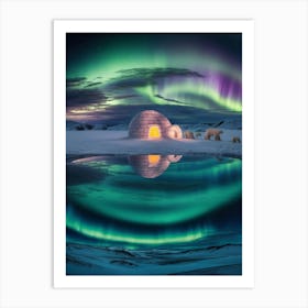 Aurora Over Igloo Art Print