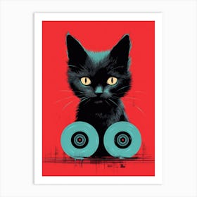 Dj Cat Art Print