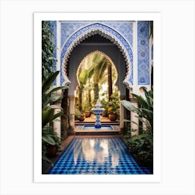 Blue Tiled Courtyard Art Print