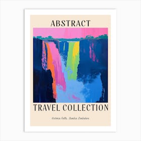 Abstract Travel Collection Poster Victoria Falls Zambia Zimbabwe 1 Art Print