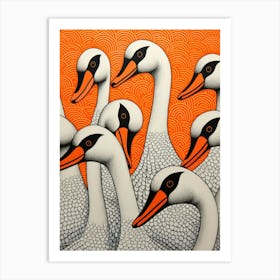 Swans 4 Art Print