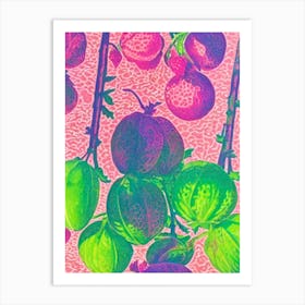 Gooseberry 1 Risograph Retro Poster Fruit Art Print