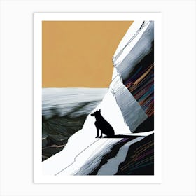 Dog On A Cliff Art Print