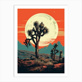  Retro Illustration Of A Joshua Tree At Dusk 3 Art Print