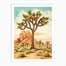 Joshua Tree In Water Color Style (1) Art Print