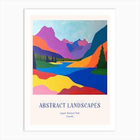 Colourful Abstract Jasper National Park Canada 4 Poster Blue Art Print