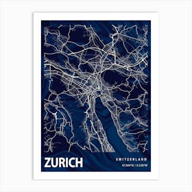 Zurich Crocus Marble Map Art Print