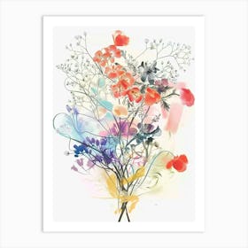 Baby S Breath 1 Collage Flower Bouquet Art Print