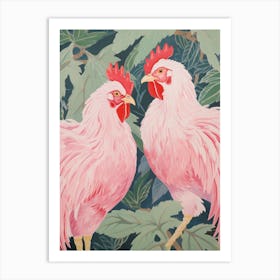 Vintage Japanese Inspired Bird Print Chicken 4 Art Print