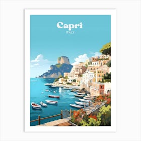 Capri Italy Vacation Modern Travel Art Art Print