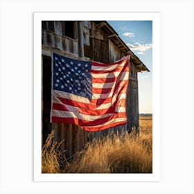 American Flag Evoking Sentiments Of Patriotism And Liberty Displayed Majestically Against A Weather (4) Art Print