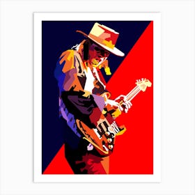 Stevie Ray Vaughan Blues Guitarist Pop Art Wpap Art Print