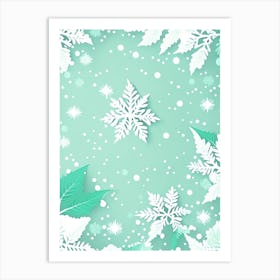 Delicate, Snowflakes, Kids Illustration 1 Art Print