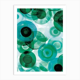 Green Circles 3 Art Print