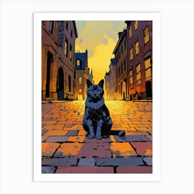 Cat In The City 1 Art Print