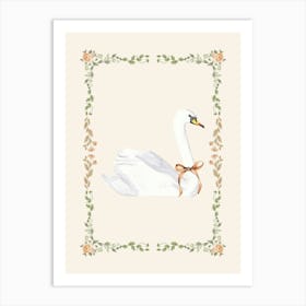 Vintage Swan Art Print