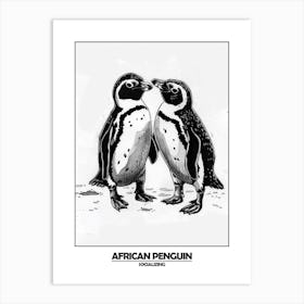 Penguin Socializing Poster Art Print