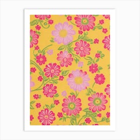 Wallflower Floral Print Warm Tones 1 Flower Art Print