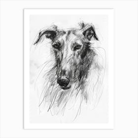  Redbone Dog Charcoal Line 3 Art Print