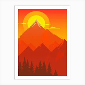 Sunset In The Mountains 59 Art Print