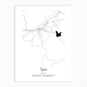 Spa,Belgium Minimalist Map Art Print