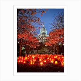 A Visual Representation Of An Autumn Themed Generative Light Decoration Celebrating Thanksgiving I (1) Art Print