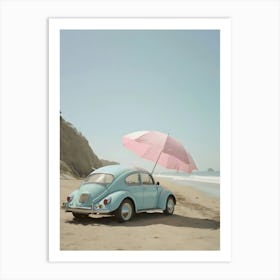 Vw Beetle On The Beach Art Print