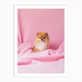 Pomeranian Puppy. Generated AI. Art Print Art Print