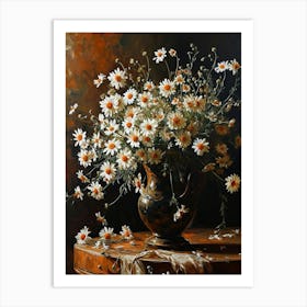 Baroque Floral Still Life Oxeye Daisy 4 Art Print