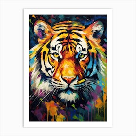 Tiger Art In Post Impressionism Style 1 Art Print