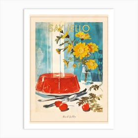 Red Jelly Vintage Cookbook Inspired 3 Poster Art Print