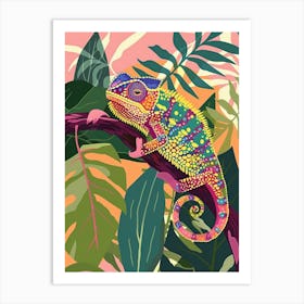 Chameleon In The Jungle Modern Abstract Illustration 1 Art Print