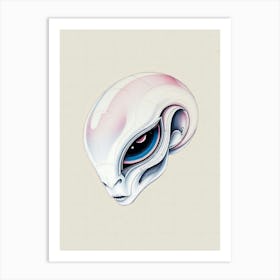 Alien Head Illustration Art Print