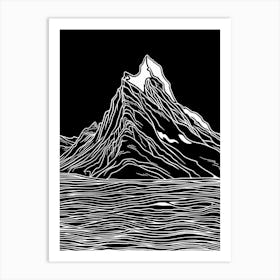 Beinn Bheoil Line Drawing 1 Art Print